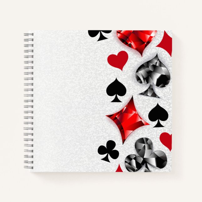 Poker Player Gambler Playing Card Suits Las Vegas Notebook (Front)