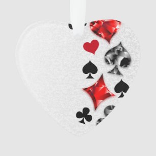 Poker Player Gambler Playing Card Suits Las Vegas Ornament