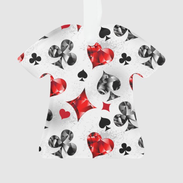 Poker Player Gambler Playing Card Suits Las Vegas Ornament (Front)