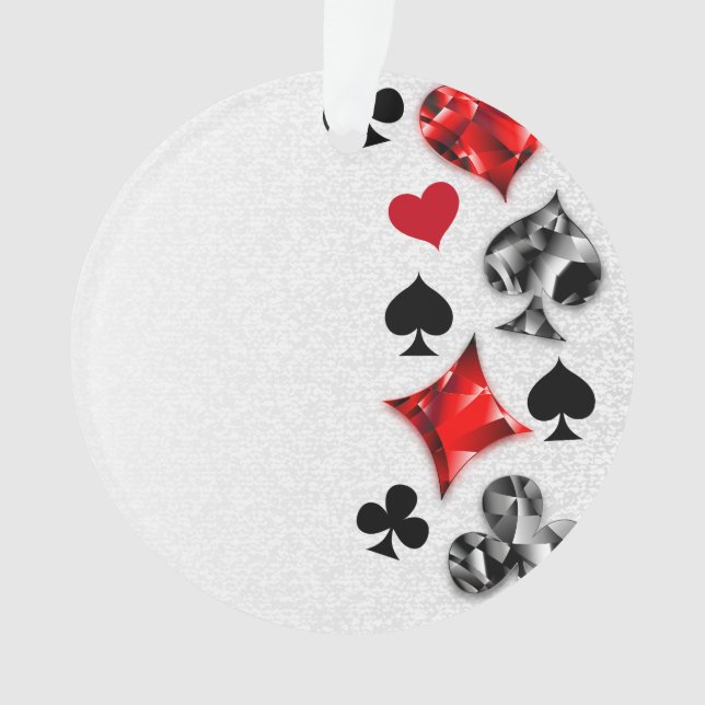 Poker Player Gambler Playing Card Suits Las Vegas Ornament (Front)