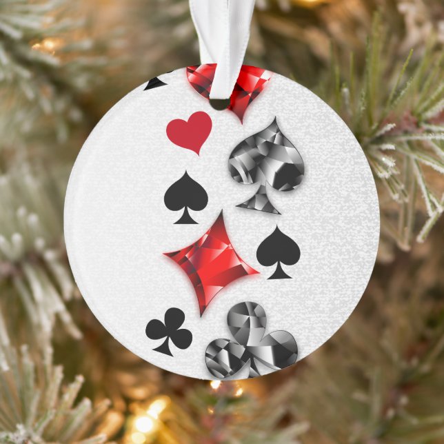 Poker Player Gambler Playing Card Suits Las Vegas Ornament (Tree)