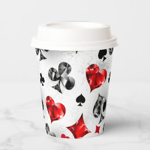 Poker Player Gambler Playing Card Suits Las Vegas Paper Cups