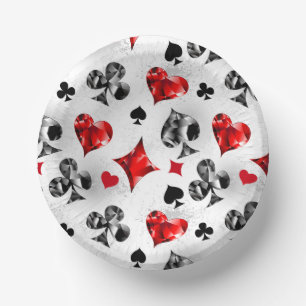 Poker Player Gambler Playing Card Suits Las Vegas Paper Plate