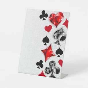 Poker Player Gambler Playing Card Suits Las Vegas Pedestal Sign