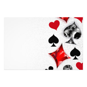Poker Player Gambler Playing Card Suits Las Vegas Photo Print