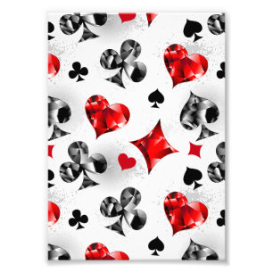 Poker Player Gambler Playing Card Suits Las Vegas Photo Print