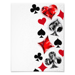 Poker Player Gambler Playing Card Suits Las Vegas Photo Print