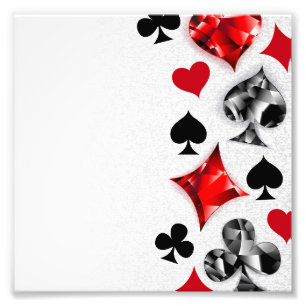 Poker Player Gambler Playing Card Suits Las Vegas Photo Print