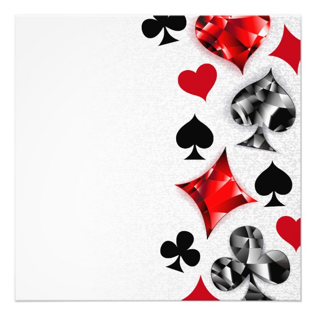 Poker Player Gambler Playing Card Suits Las Vegas Photo Print (Front)
