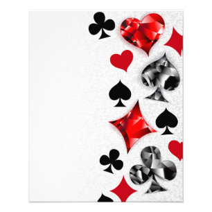 Poker Player Gambler Playing Card Suits Las Vegas Photo Print