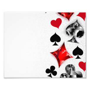 Poker Player Gambler Playing Card Suits Las Vegas Photo Print