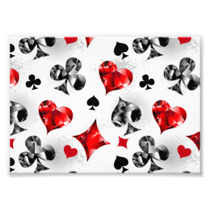 Poker Player Gambler Playing Card Suits Las Vegas Photo Print
