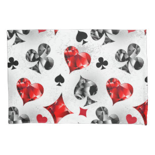 Poker Player Gambler Playing Card Suits Las Vegas Pillowcase