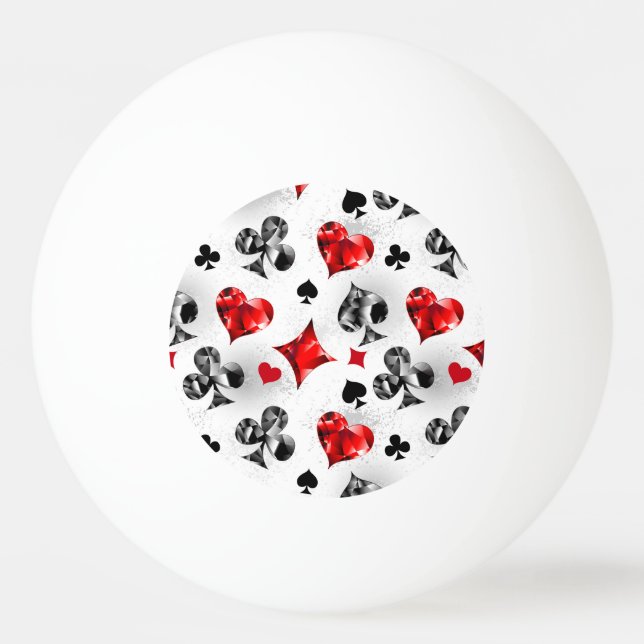 Poker Player Gambler Playing Card Suits Las Vegas Ping Pong Ball (Front)