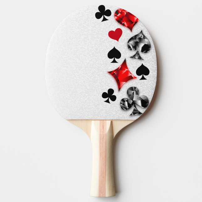 Poker Player Gambler Playing Card Suits Las Vegas Ping Pong Paddle (Front)