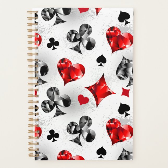 Poker Player Gambler Playing Card Suits Las Vegas Planner (Front)
