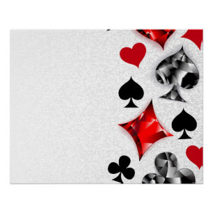 Poker Player Gambler Playing Card Suits Las Vegas Poster