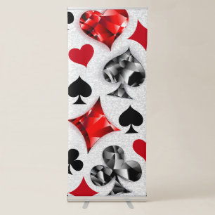Poker Player Gambler Playing Card Suits Las Vegas Retractable Banner
