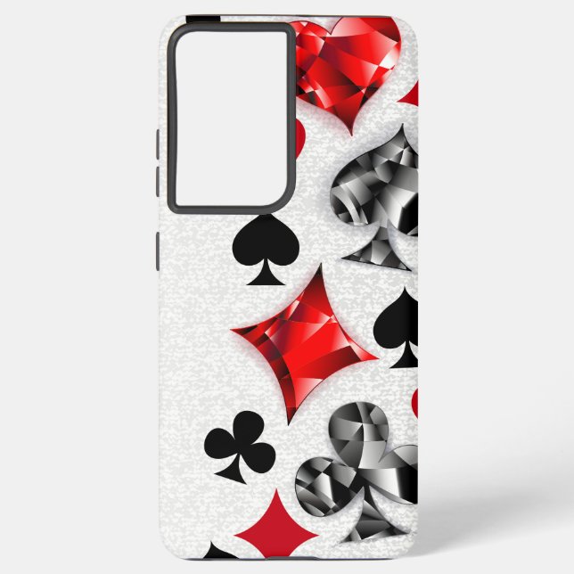 Poker Player Gambler Playing Card Suits Las Vegas Samsung Galaxy S21+ Case (Back)