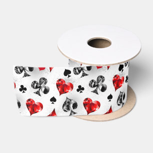 Poker Player Gambler Playing Card Suits Las Vegas Satin Ribbon