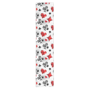 Poker Player Gambler Playing Card Suits Las Vegas Short Table Runner