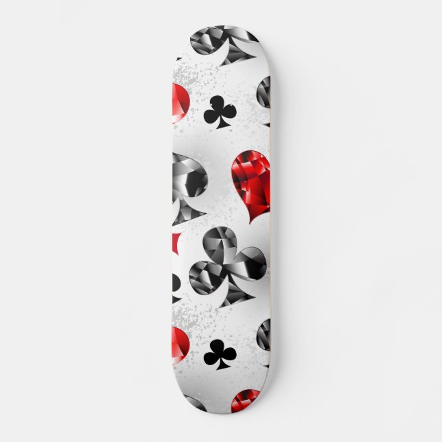 Poker Player Gambler Playing Card Suits Las Vegas Skateboard (Front)