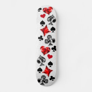 Poker Player Gambler Playing Card Suits Las Vegas Skateboard
