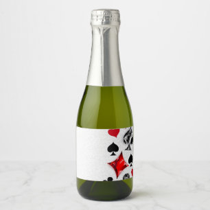 Poker Player Gambler Playing Card Suits Las Vegas Sparkling Wine Label