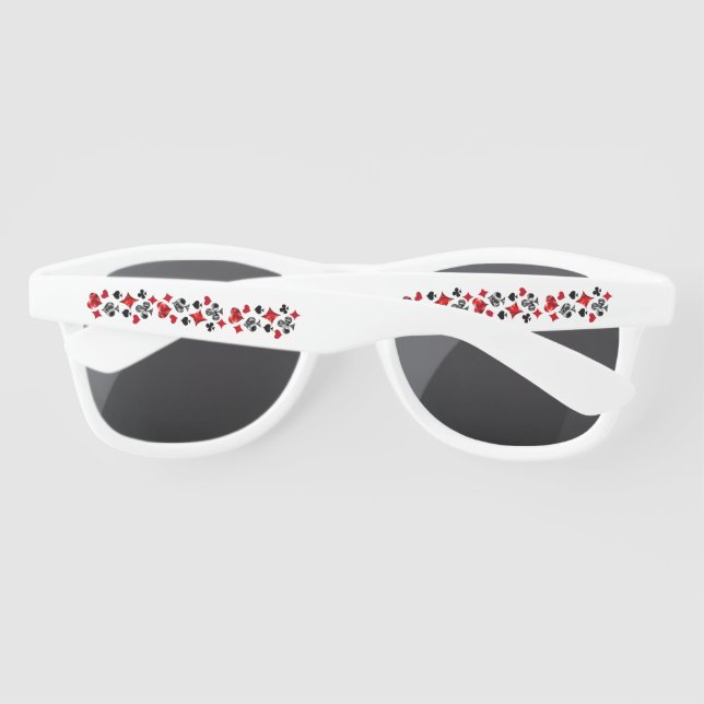 Poker Player Gambler Playing Card Suits Las Vegas Sunglasses (Back)