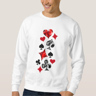 Poker Player Gambler Playing Card Suits Las Vegas Sweatshirt