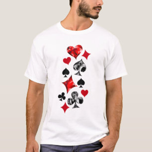 Poker Player Gambler Playing Card Suits Las Vegas T-Shirt