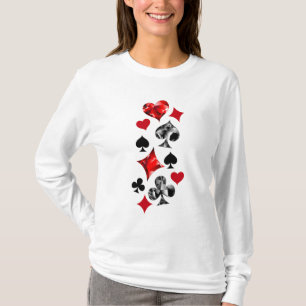 Poker Player Gambler Playing Card Suits Las Vegas T-Shirt