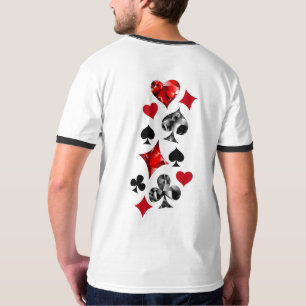 Poker Player Gambler Playing Card Suits Las Vegas T-Shirt