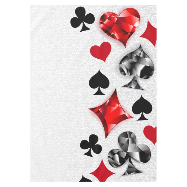 Poker Player Gambler Playing Card Suits Las Vegas Tablecloth (Front)