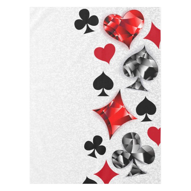 Poker Player Gambler Playing Card Suits Las Vegas Tablecloth (Front)