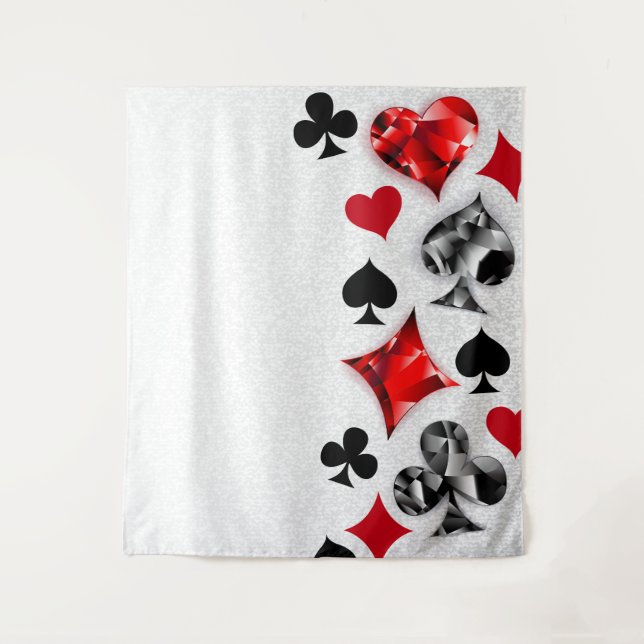 Poker Player Gambler Playing Card Suits Las Vegas Tapestry (Front)