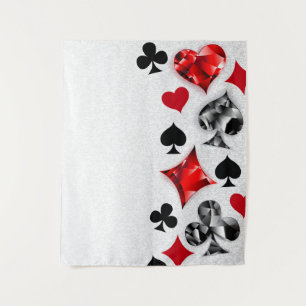 Poker Player Gambler Playing Card Suits Las Vegas Tapestry
