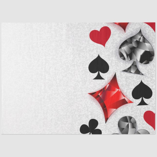 Poker Player Gambler Playing Card Suits Las Vegas Tissue Paper (Front)