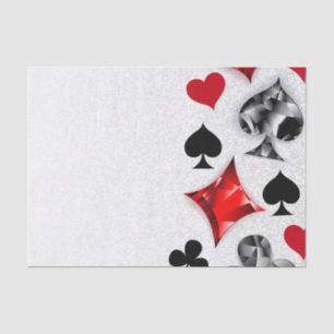 Poker Player Gambler Playing Card Suits Las Vegas Tissue Paper