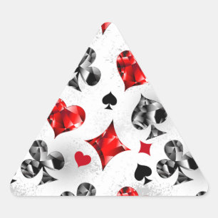 Poker Player Gambler Playing Card Suits Las Vegas Triangle Sticker