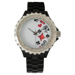 Poker Player Gambler Playing Card Suits Las Vegas Watch