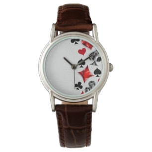Poker Player Gambler Playing Card Suits Las Vegas Watch