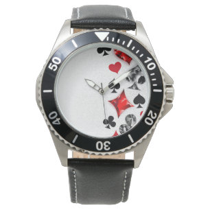 Poker Player Gambler Playing Card Suits Las Vegas Watch