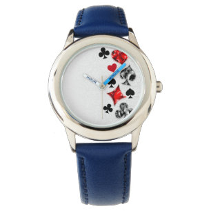Poker Player Gambler Playing Card Suits Las Vegas Watch