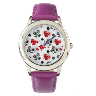 Poker Player Gambler Playing Card Suits Las Vegas Watch