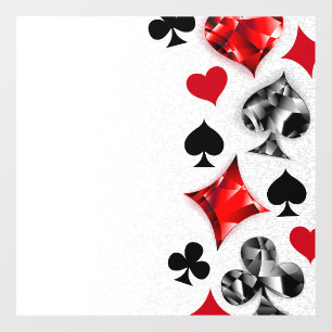 Poker Player Gambler Playing Card Suits Las Vegas Window Cling