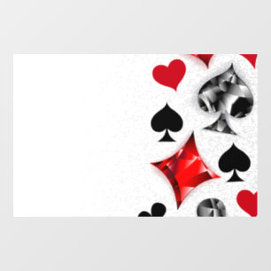 Poker Player Gambler Playing Card Suits Las Vegas Window Cling