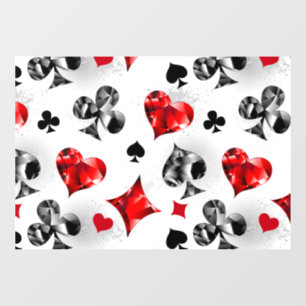 Poker Player Gambler Playing Card Suits Las Vegas Window Cling