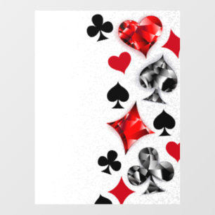 Poker Player Gambler Playing Card Suits Las Vegas Window Cling