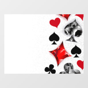 Poker Player Gambler Playing Card Suits Las Vegas Window Cling
